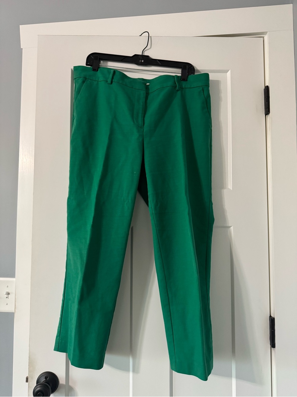 LOFT Riviera Slim Pants Kelly Green Ankle Trousers Size 14